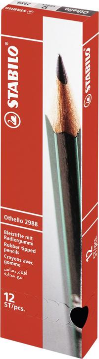 Produktbild STABILO Bleistift mit Radiergummi - Othello - 12er Pack - Härtegrad HB (3 mm, HB, 12x)