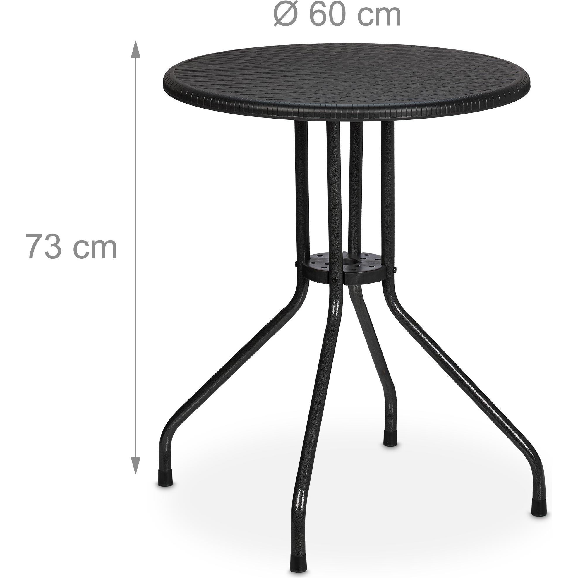 Relaxdays, Gartentisch + Balkontisch, Gartentisch (60 cm)