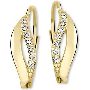Brilio, Ohrringe, Elegant gold earrings with crystals 239 001 00552