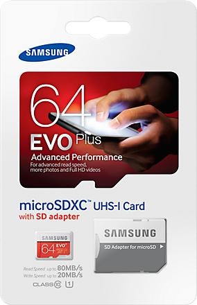 Produktbild Samsung Evo Plus microSDXC UHS-I (64 GB, microSDXC, U1, UHS-I)