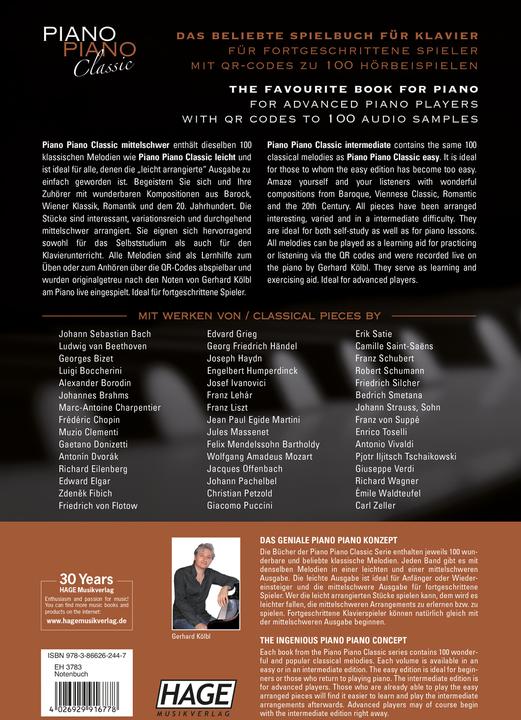 Valori nutrizionali e ingredienti Piano Piano Classic mittelschwer mit 3 CDs (Inglese, Tedesco, Gerhard Kölbl, Thurner Stefan, 2012)