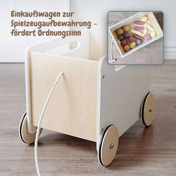 Immagine prodotto Hermex Holz-Kaufladen mit Zubehör Kinder-Verkaufsstand Früchte- und Obststand