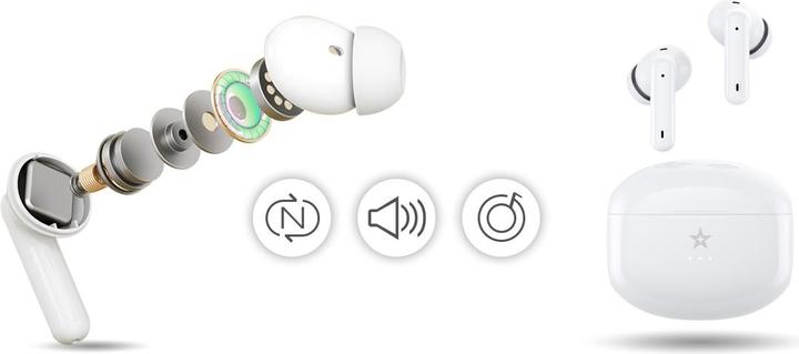 Produktbild Giewont RealSound PRO ANC ENC GWS800-2 kabellose Kopfhörer, weiss (Aktive Geräuschunterdrückung, 5.50 h, Kabellos)