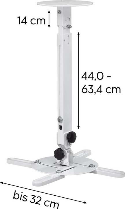 Produktbild Hama Beamerhalterung, schwenkbar, höhenverstellbar, Decke und Wand, bis 15 kg (Decke, Wand)