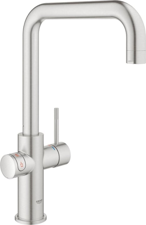 Produktbild Grohe Red 3IN1 kokendwaterkraan - U uitloop - 7L boiler - mengventiel RVS (supersteel) - 30144DC1