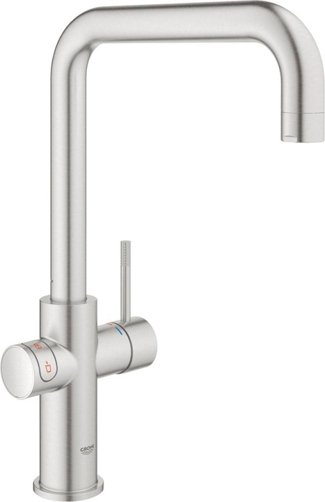 Image du produit Grohe Red 3IN1 kokendwaterkraan - U uitloop - 7L boiler - mengventiel RVS (supersteel) - 30144DC1