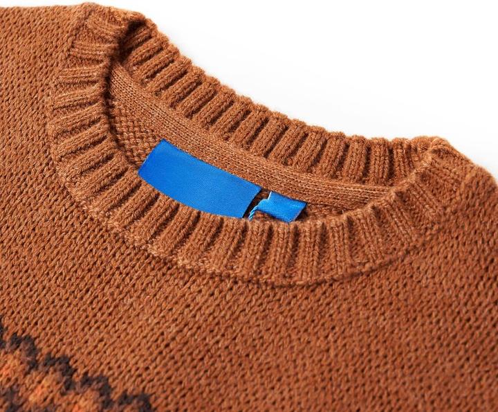 Produktbild vidaXL Kinderpullover Gestrickt Cognac 104,Material: 100 (104)