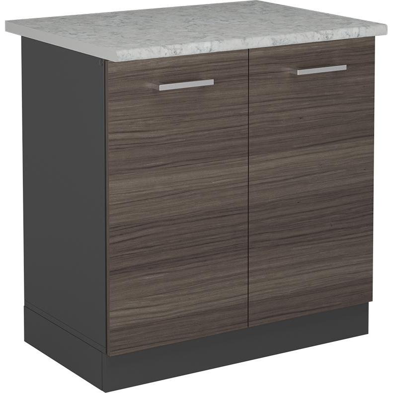 Vicco, Regal, Küchenunterschrank R-Line, Edelgrau/Anthrazit, 80 cm AP Marmor