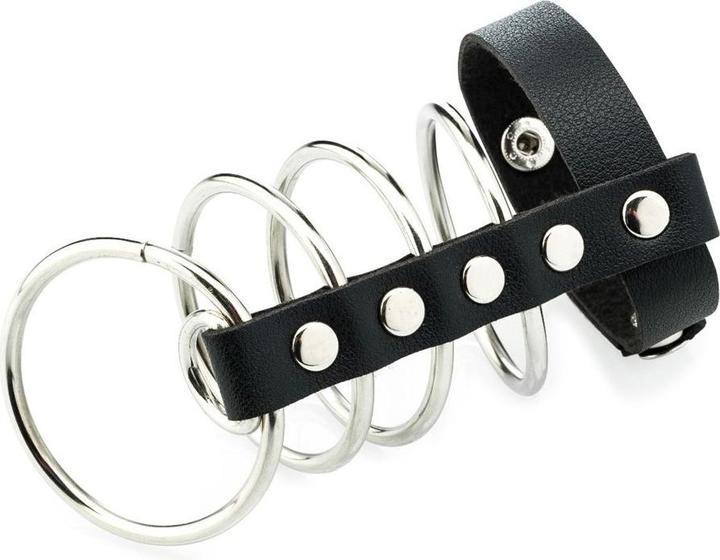 Image du produit Zenn Anneau de cheville en cuir PU noir avec support métallique (4.50 cm)