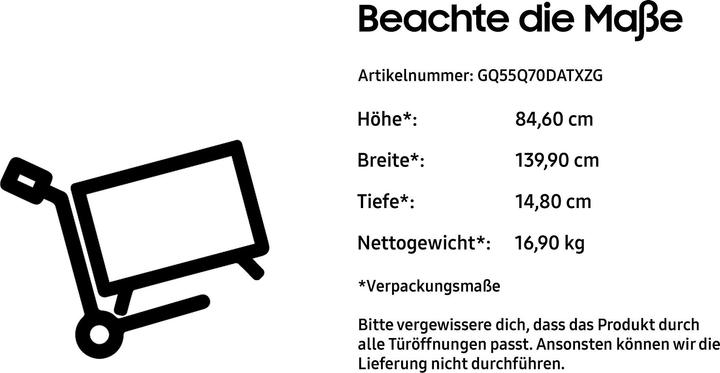 Immagine prodotto Samsung GQ55Q70DAT (55", Q70D, QLED, 4K, 2024)