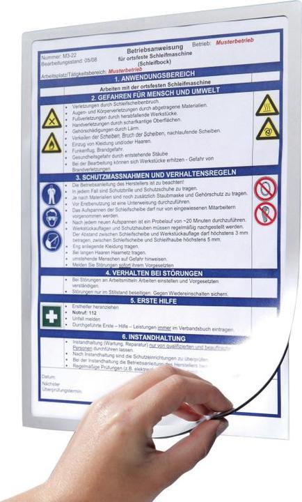 Produktbild Kübler Sport Einstecktaschen für Informationskasten, magnethaftend DIN A4