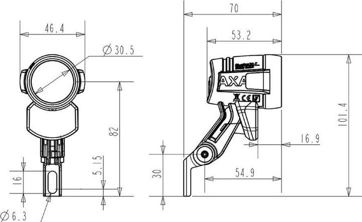 Actual product image Btwin front light touring 520 333449