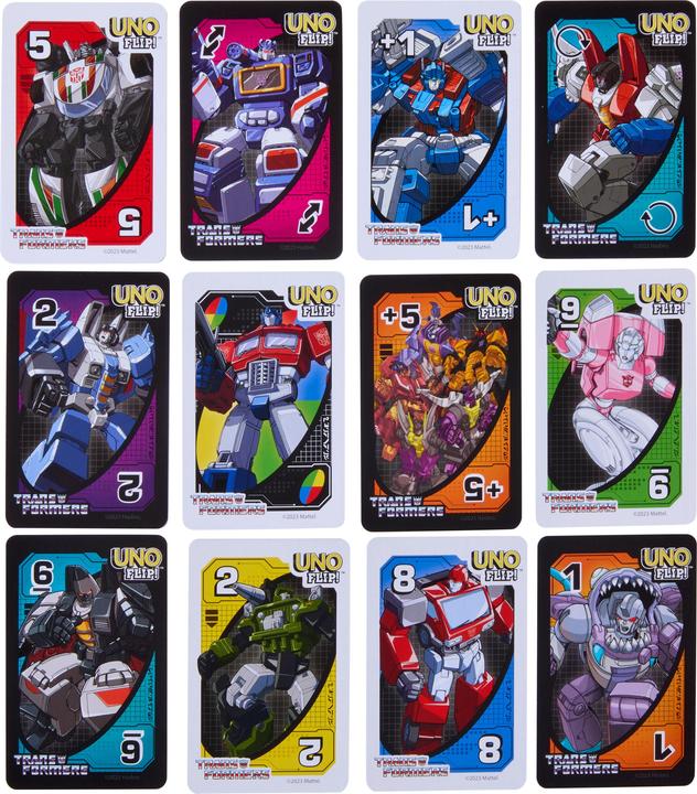 Actual product image Mattel Games Uno Flip Transformers (German, 2 - 10 Players)