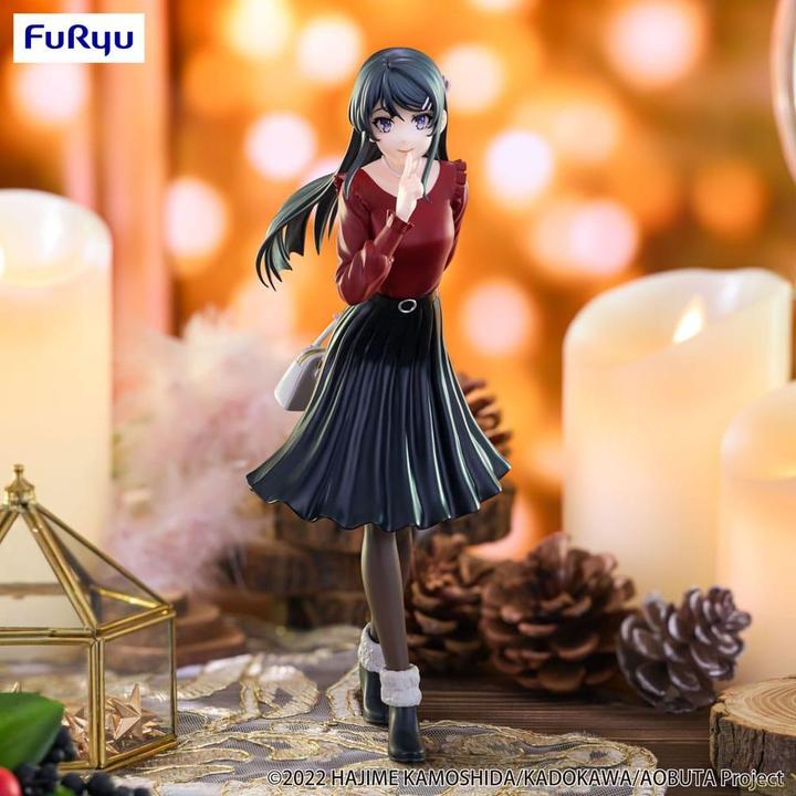 Actual product image Furyu Rascal Does Not Dream of Bunny Girl Senpai Trio-Try-iT PVC Statue Mai Sakurajima Winter Outfit Ver.