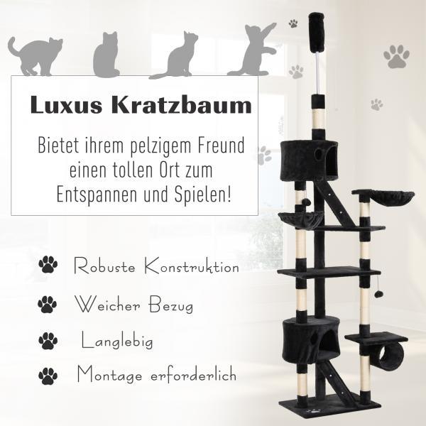 Produktbild PawHut Kratzbaum deckenhoch (Dunkelgrau)