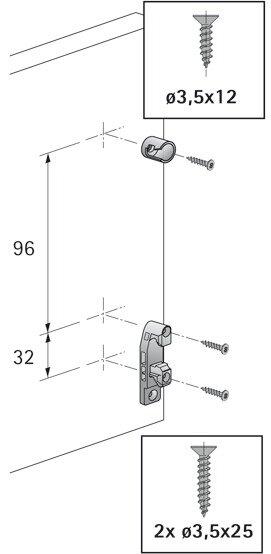 Actual product image Hettich Fissaggio del frontale per spondine InnoTech, bianco