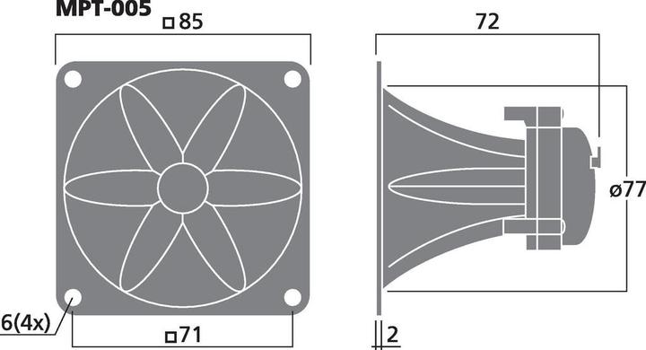 Image du produit Img Stage Line Tweeter piézoélectrique (1 pièce)