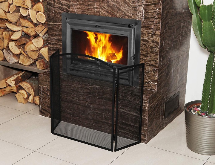 Actual product image Kaminer 3-sided fireplace screen (118 x 28 x 76 cm)