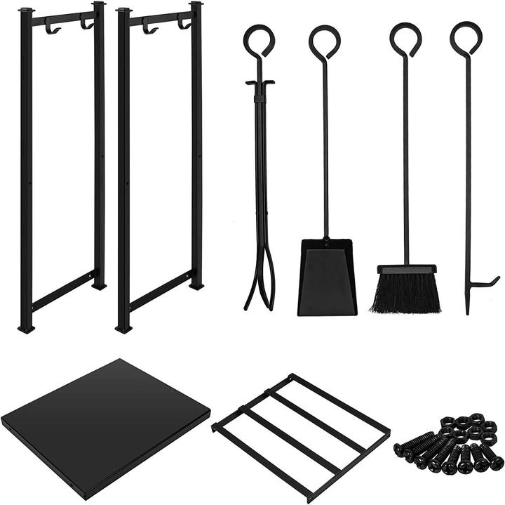 Immagine prodotto Amagabeli Porta legna con set di posate da 4 pezzi