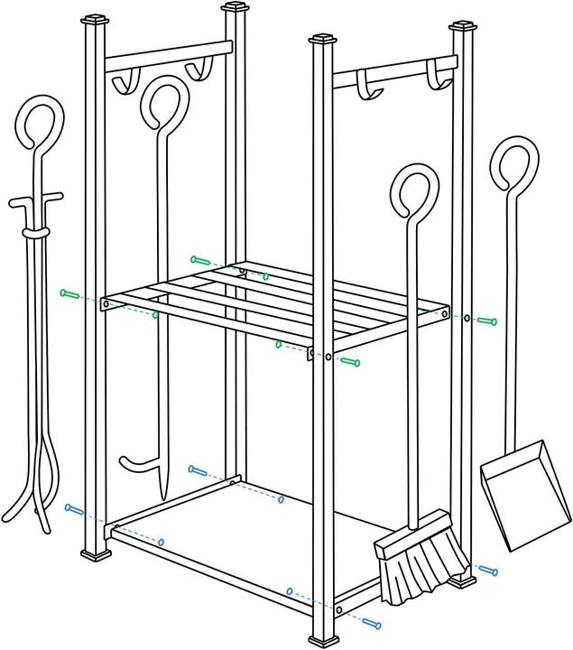Immagine prodotto Amagabeli Porta legna con set di posate da 4 pezzi