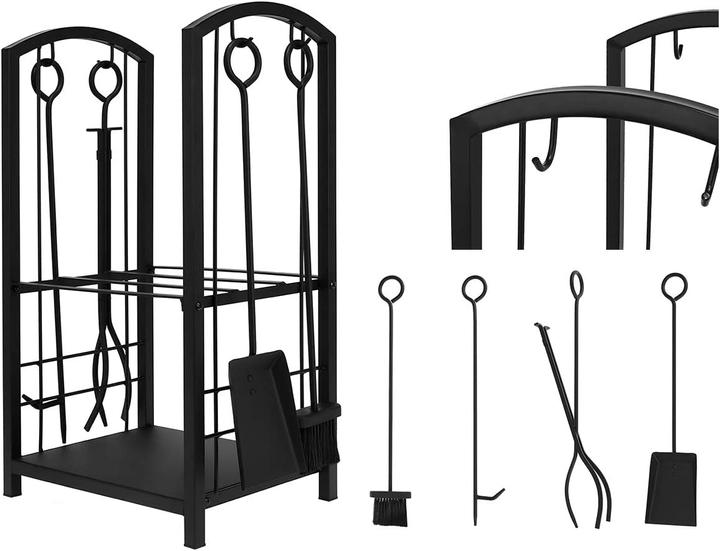 Produktbild Kaminer Holzkorb mit Kaminbesteck