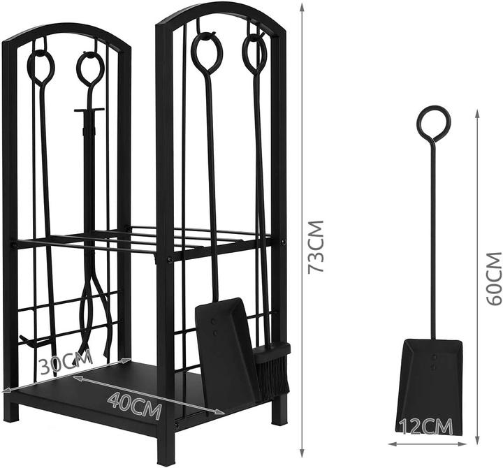 Produktbild Kaminer Holzkorb mit Kaminbesteck