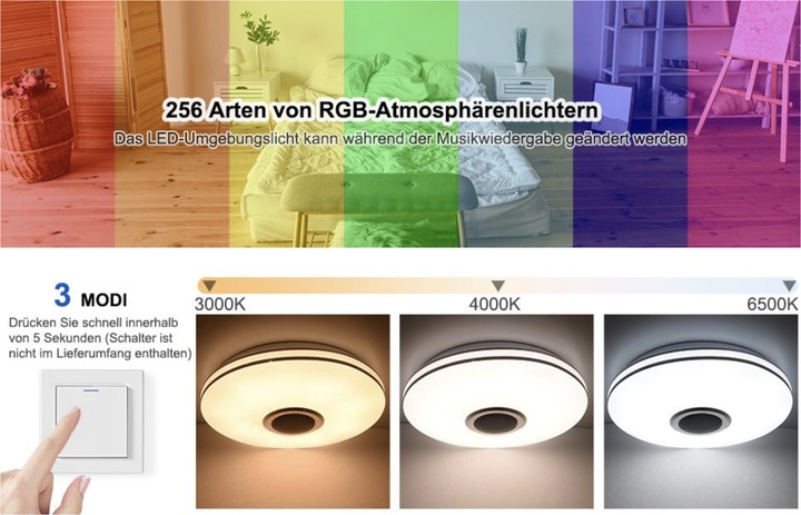 Actual product image Gindoly LED ceiling light Smart (2500 lm)
