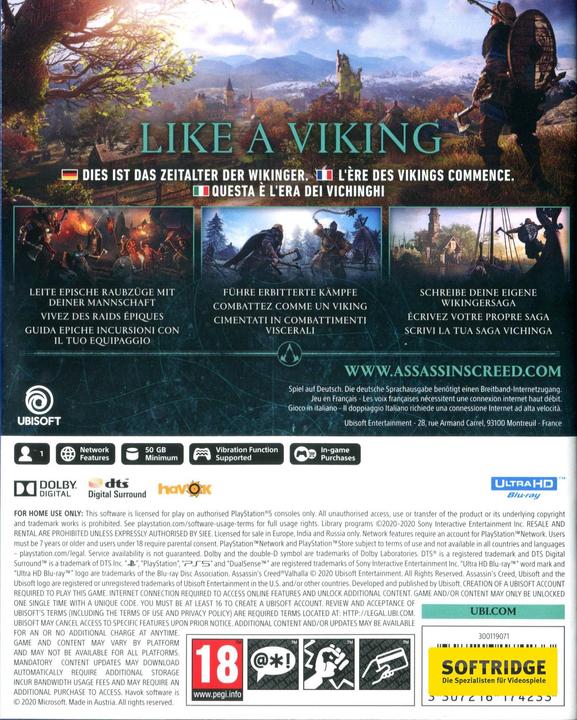 Actual product image Ubisoft Assassin's Creed Valhalla (PS5, Multilingual)