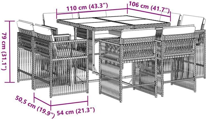 Produktbild vidaXL Garten Essgruppe