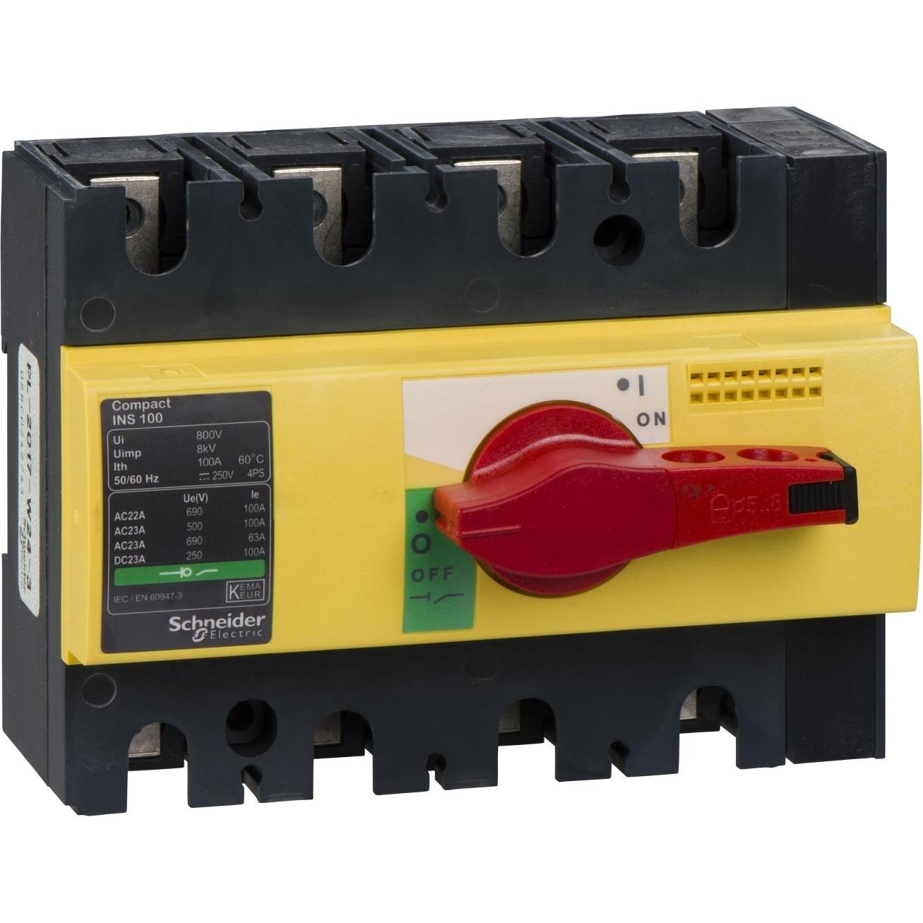 Thumbnail - Schneider Electric, Systemstromversorgung, Lasttrennsch. INS100,4P, 100A/690V 28925