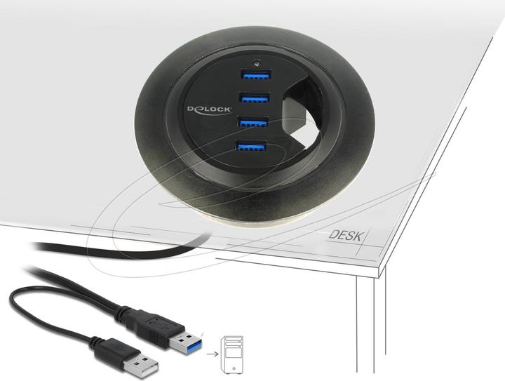 Delock Tisch-Hub 4 Port USB 3.0 (USB-A, 4 Ports)