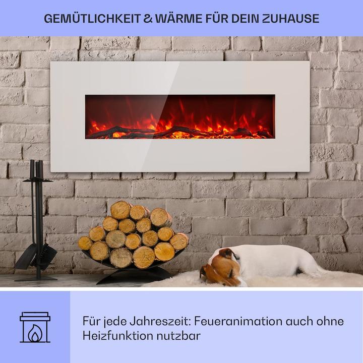Actual product image Klarstein Electric Fireplace, Long, White