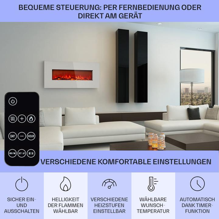 Actual product image Klarstein Electric Fireplace, Long, White