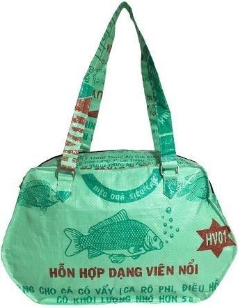 Immagine prodotto Bekos Upcycling - edle Handtasche aus recycelten Fischfuttersäcke leuchtgrün