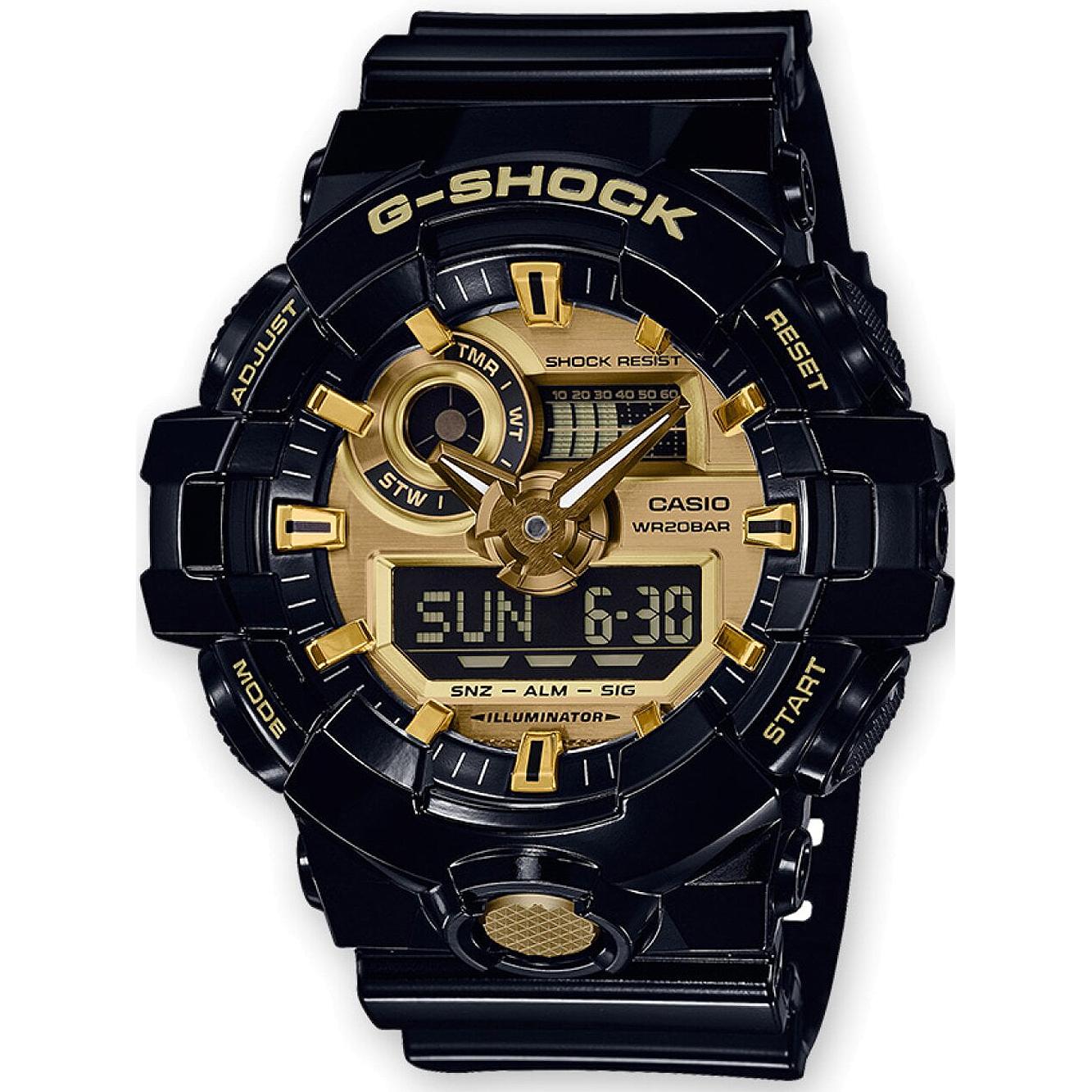 G-Shock, Armbanduhr, Ga-710, Schwarz, (Analoguhr, Digitaluhr, 53.40 mm)