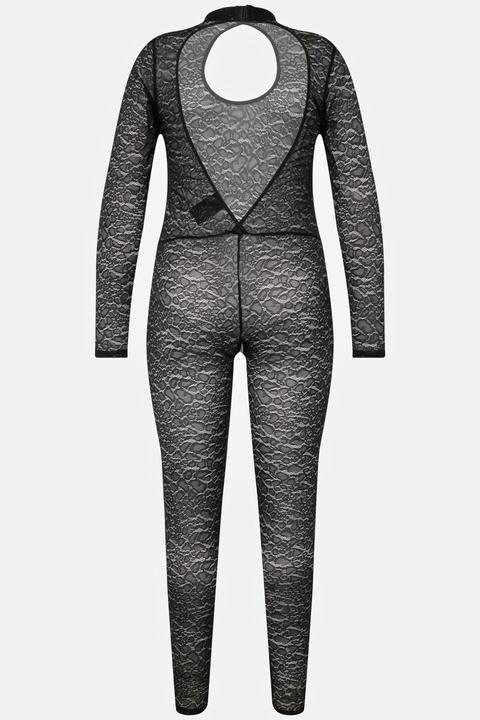 Actual product image Ulla Popken Sheer Leopard Print Lace Catsuit (50)