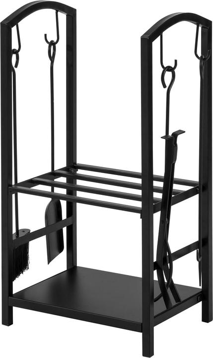 SoBuy Firewood rack with 4-piece fireplace set