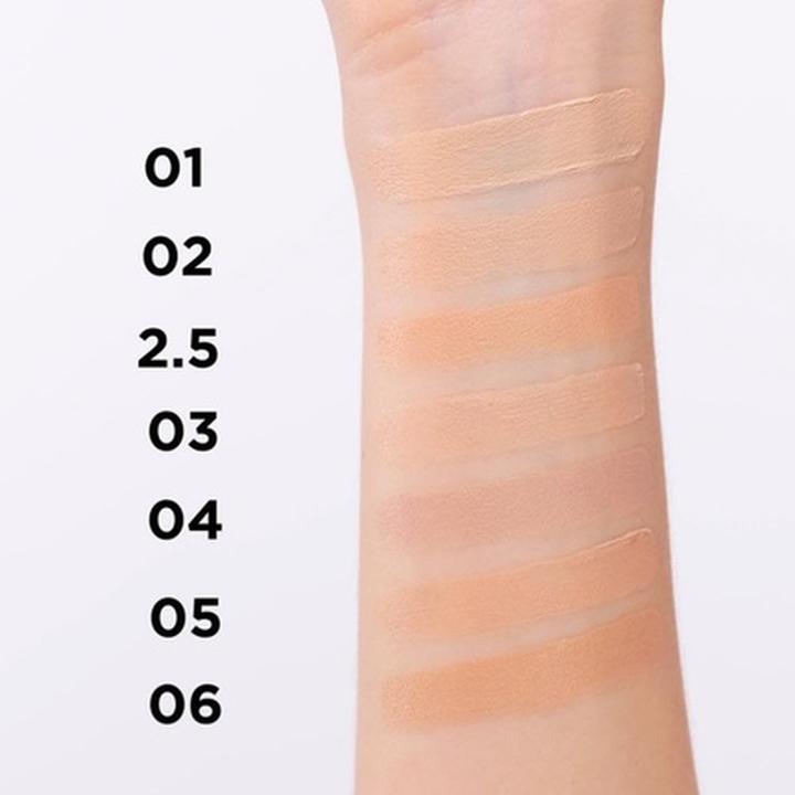 Actual product image Eveline Liquid Camouflage Hd Waterproof Concealer With Hyaluronic Acid 02 Light Vanilla 7.5Ml (02 Light Vanilla)