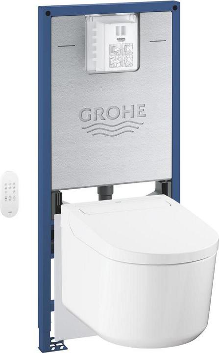 Grohe Set Rapid SLX 4-in-1 per WC, altezza di installazione di 1,13 m, incluso supporto a parete e