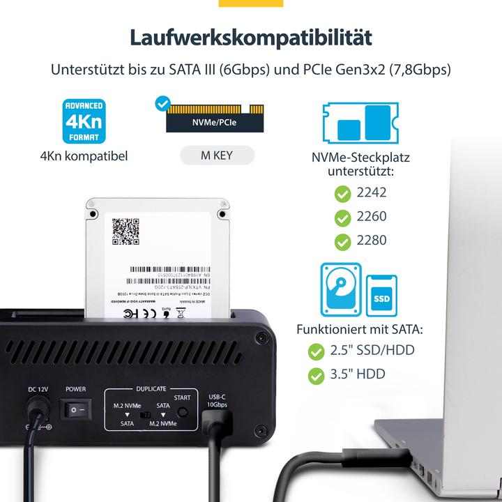 Produktbild StarTech HDD Acc M.2 NVMe to 2.5/3.5" SATA Cloner