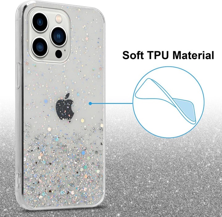 Actual product image Cadorabo TPU cover sparkling glitter (Apple iPhone 13 Pro)