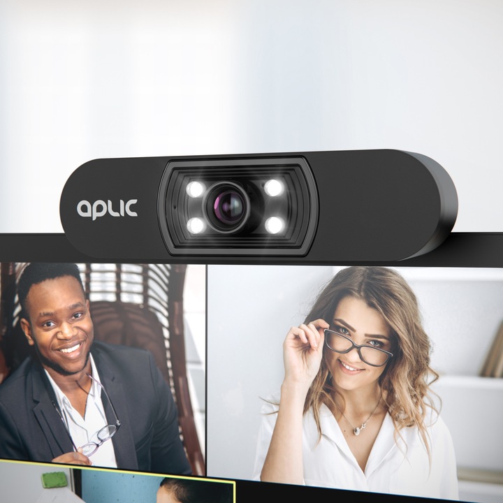 Produktbild Aplic Full HD Webcam mit Mikrofon, 1920x1080P @ 25 Hz, 4 Hilfslichter / Szenelicht, 5P Linse, für PC MAC