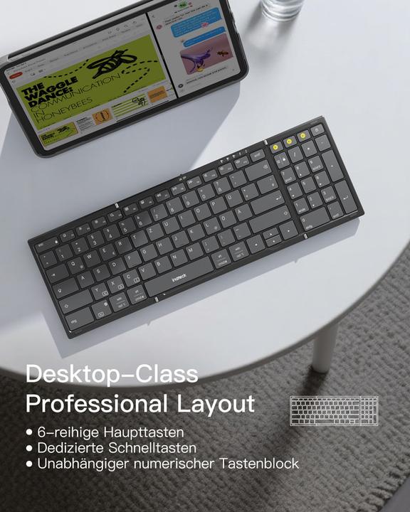 Actual product image Inateck KB602M black (N0158) (DE, Cable)