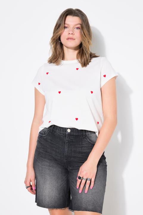 Actual product image Studio Untold Heart Print Cap Sleeve Tee (60)