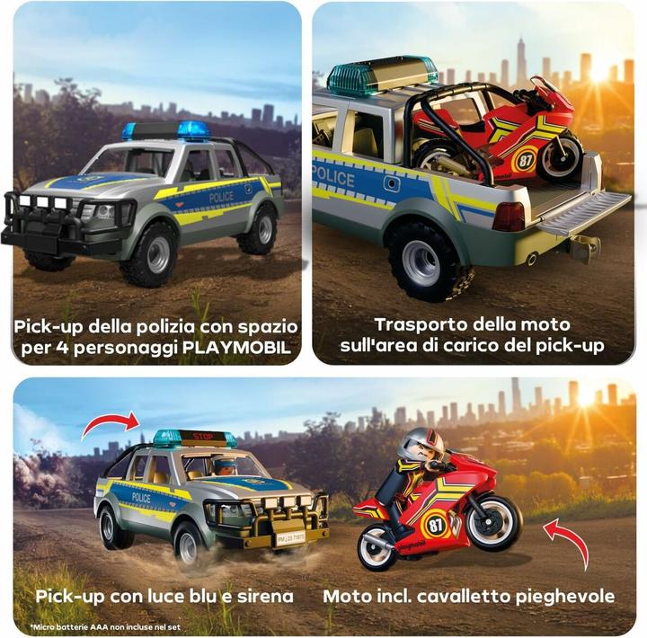Produktbild Playmobil 71875 Verfolgungsjagd mit Polizei Pick-Up (71875, Playmobil Action Heroes)
