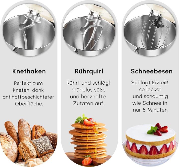 Image du produit Karaca Mixeur sur socle puissant avec accessoires pour pâtisserie et cuisine (1400 W)