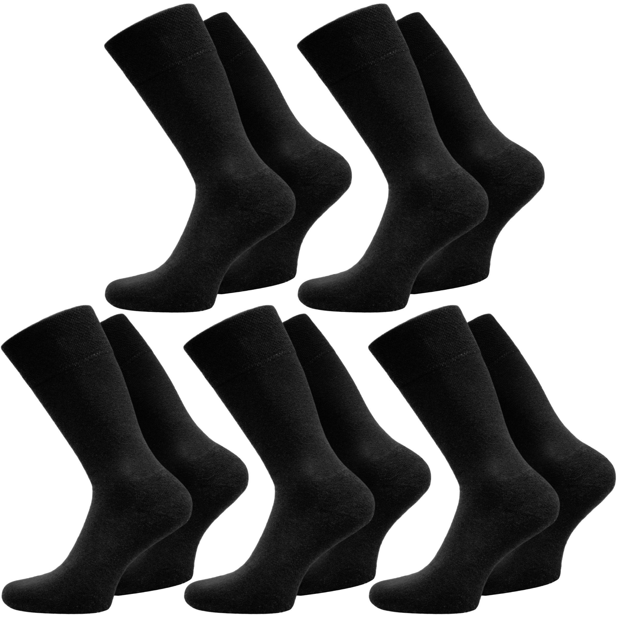 Normani, Herren, Socken, 10 Paar Herrensocken Schwarz, Schwarz, (10er Pack, 43 - 46)