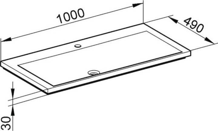 Actual product image Keuco Mineral cast WC ROYAL REFLEX m 1L-Boh white alpine 1000x30x490mm (490 mm, 1000 mm)