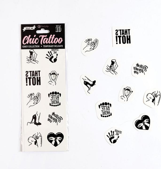 Immagine prodotto Secret play Set Di 10 Tatuaggi Temporanei Kinky Collection
