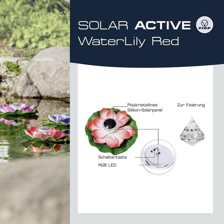 Image du produit Fiap 3206-4 SOLAR ACTIVE WaterLily Red Solar-Dekoleuchte LED LED fest eingeba (IP65)